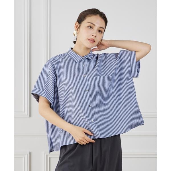 セブンアイディコンセプト（7ID concept）/《大きいサイズ》シャツカラーワイドシルエットシャツ