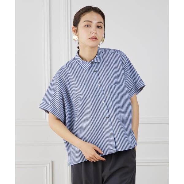 セブンアイディコンセプト（7ID concept）/《大きいサイズ》シャツカラーワイドシルエットシャツ