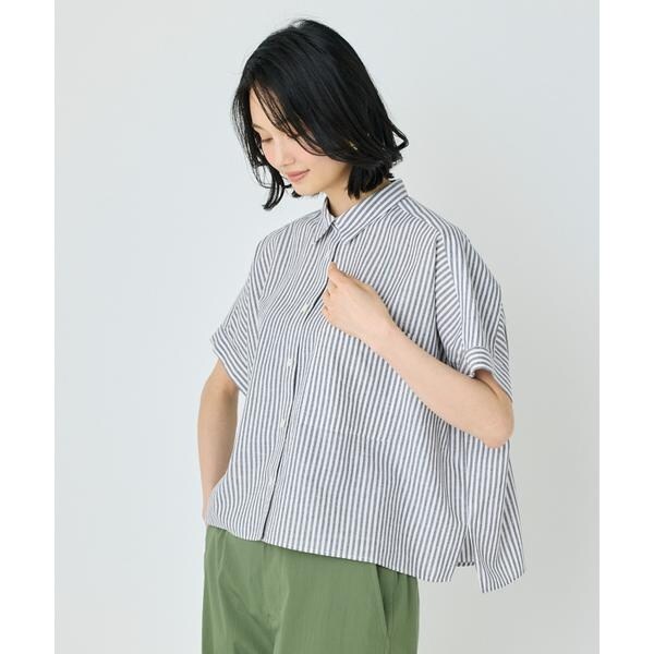 セブンアイディコンセプト（7ID concept）/《大きいサイズ》シャツカラーワイドシルエットシャツ