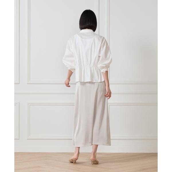 セブンアイディコンセプト（7ID concept）/《大きいサイズ》サテンナローセミフレアスカート