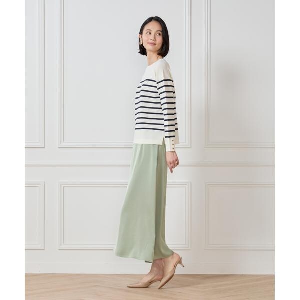 セブンアイディコンセプト（7ID concept）/《大きいサイズ》サテンナローセミフレアスカート