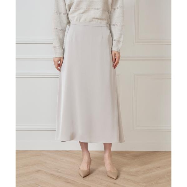 セブンアイディコンセプト（7ID concept）/《大きいサイズ》サテンナローセミフレアスカート