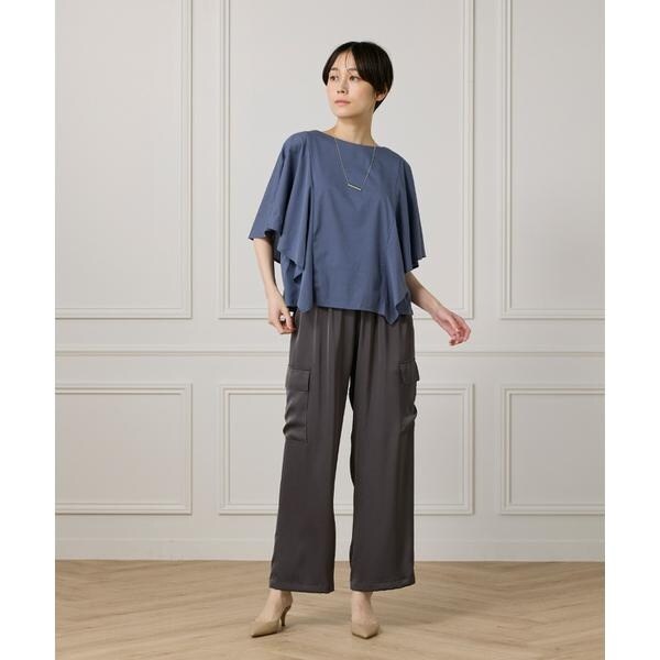 セブンアイディコンセプト（7ID concept）/《大きいサイズ》フレアースリーブカットプルオーバー