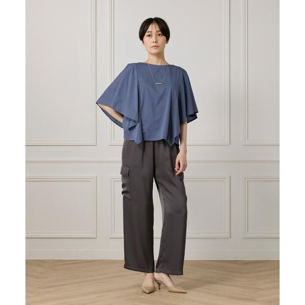 セブンアイディコンセプト（7ID concept）/《大きいサイズ》フレアースリーブカットプルオーバー