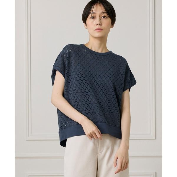 セブンアイディコンセプト（7ID concept）/《大きいサイズ》アイレット天竺カットプルオーバー