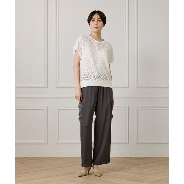セブンアイディコンセプト（7ID concept）/《大きいサイズ》アイレット天竺カットプルオーバー