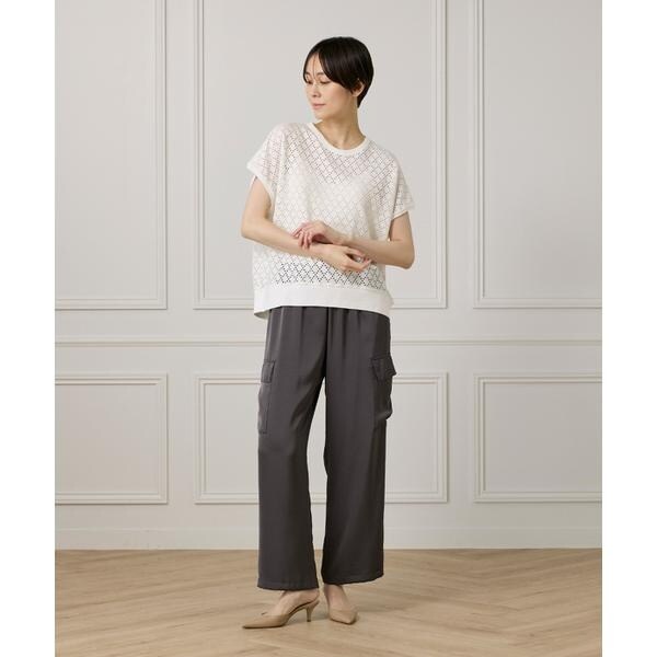 セブンアイディコンセプト（7ID concept）/《大きいサイズ》アイレット天竺カットプルオーバー