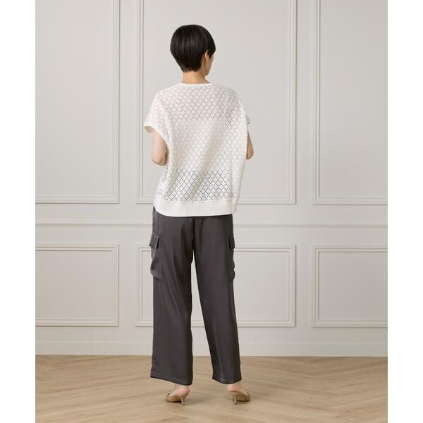 セブンアイディコンセプト（7ID concept）/《大きいサイズ》アイレット天竺カットプルオーバー