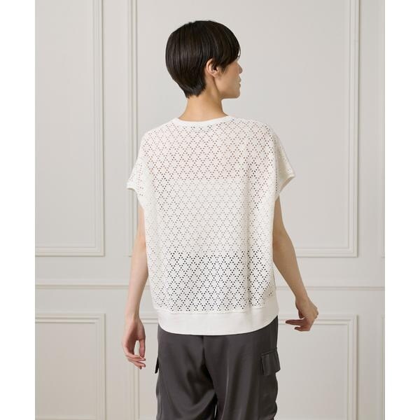 セブンアイディコンセプト（7ID concept）/《大きいサイズ》アイレット天竺カットプルオーバー
