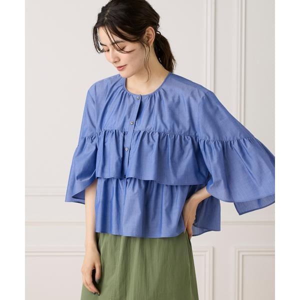 セブンアイディコンセプト（7ID concept）/《大きいサイズ》《WEB限定カラー》ティアードフリルブラウス