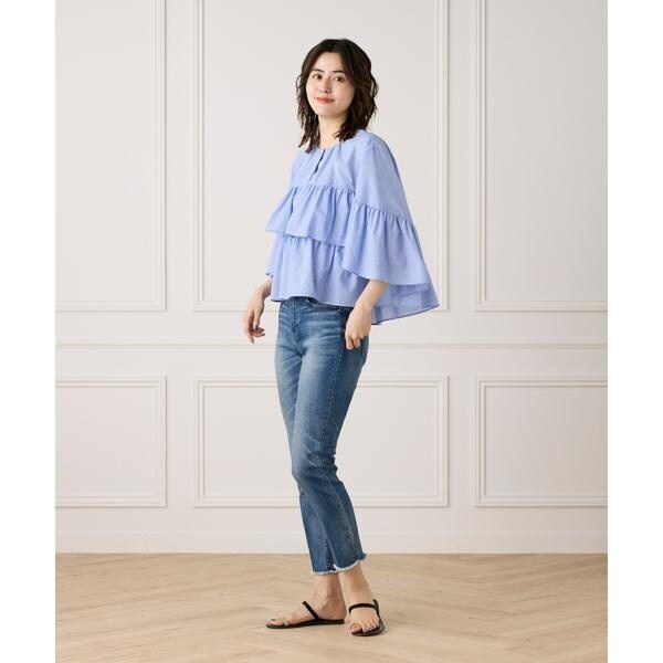 セブンアイディコンセプト（7ID concept）/《大きいサイズ》《WEB限定カラー》ティアードフリルブラウス