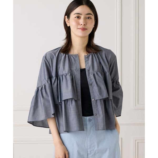 セブンアイディコンセプト（7ID concept）/《WEB限定カラー》ティアードフリルブラウス