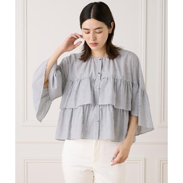 セブンアイディコンセプト（7ID concept）/《WEB限定カラー》ティアードフリルブラウス