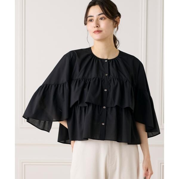 セブンアイディコンセプト（7ID concept）/《WEB限定カラー》ティアードフリルブラウス