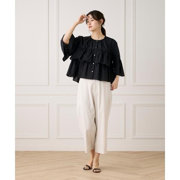 セブンアイディコンセプト（7ID concept）/《WEB限定カラー》ティアードフリルブラウス