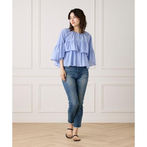 セブンアイディコンセプト（7ID concept）/《WEB限定カラー》ティアードフリルブラウス
