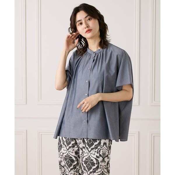 セブンアイディコンセプト（7ID concept）/《WEB限定カラー》ポンチョ風バンドカラーブラウス