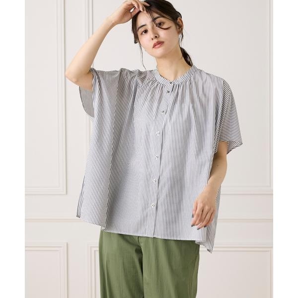 セブンアイディコンセプト（7ID concept）/《WEB限定カラー》ポンチョ風バンドカラーブラウス