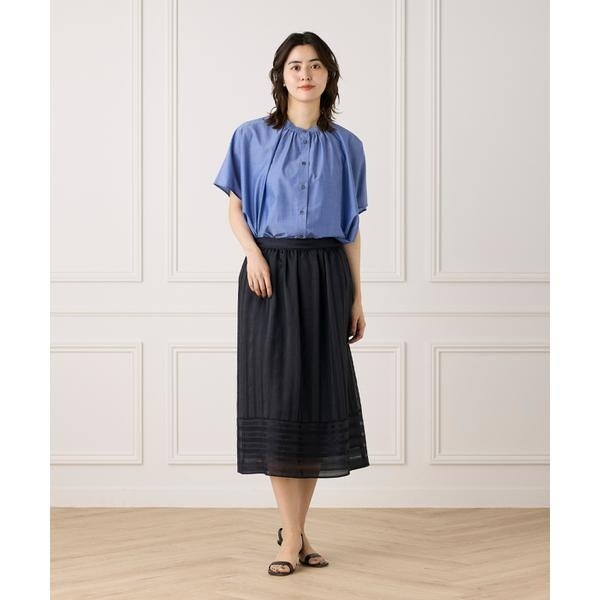 セブンアイディコンセプト（7ID concept）/《WEB限定カラー》ポンチョ風バンドカラーブラウス