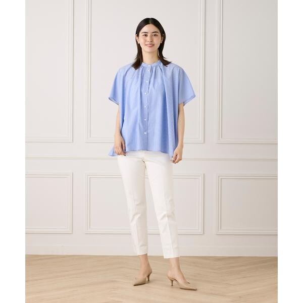 セブンアイディコンセプト（7ID concept）/《WEB限定カラー》ポンチョ風バンドカラーブラウス