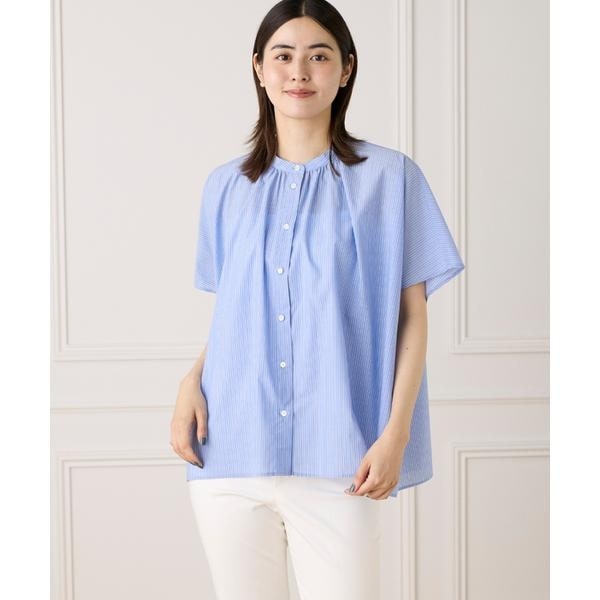 セブンアイディコンセプト（7ID concept）/ 《大きいサイズ》《WEB限定カラー》ポンチョ風バンドカラーブラウス