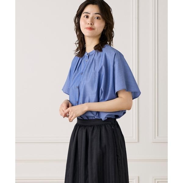 セブンアイディコンセプト（7ID concept）/ 《大きいサイズ》《WEB限定カラー》ポンチョ風バンドカラーブラウス