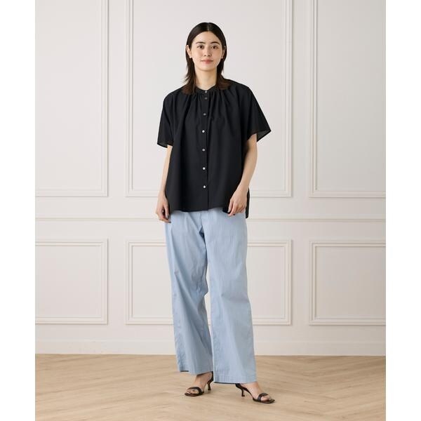 セブンアイディコンセプト（7ID concept）/ 《大きいサイズ》《WEB限定カラー》ポンチョ風バンドカラーブラウス