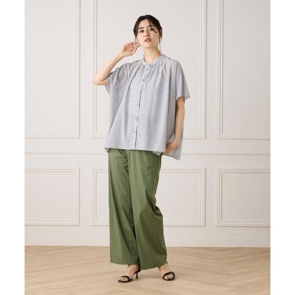 セブンアイディコンセプト（7ID concept）/ 《大きいサイズ》《WEB限定カラー》ポンチョ風バンドカラーブラウス