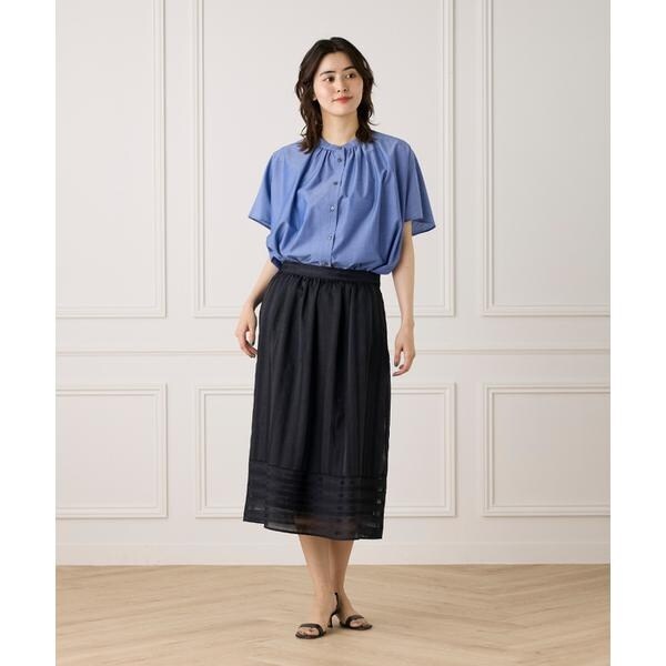 セブンアイディコンセプト（7ID concept）/ 《大きいサイズ》《WEB限定カラー》ポンチョ風バンドカラーブラウス