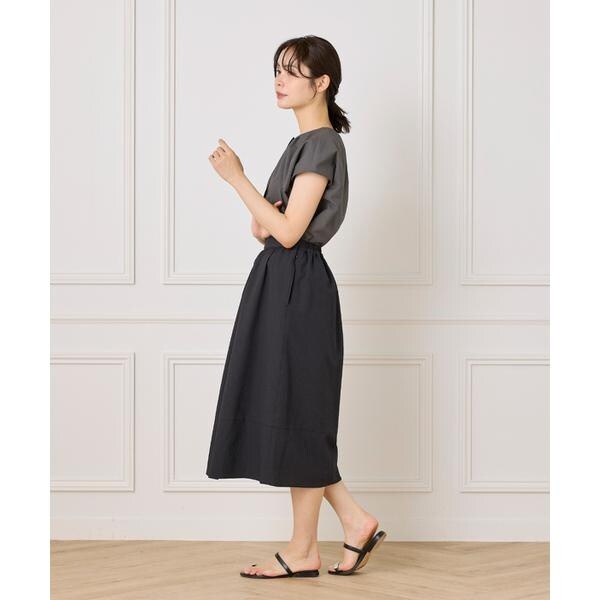 セブンアイディコンセプト（7ID concept）/《大きいサイズ》サッカーチェック フレンチスリーブブラウス