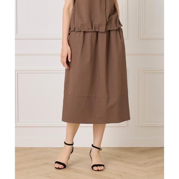 セブンアイディコンセプト（7ID concept）/《大きいサイズ》サッカーチェック 切り替えギャザースカート