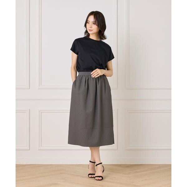 セブンアイディコンセプト（7ID concept）/《大きいサイズ》サッカーチェック 切り替えギャザースカート