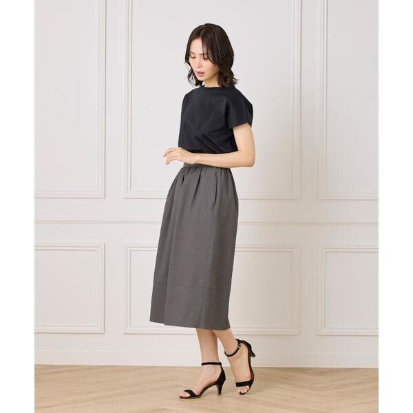 セブンアイディコンセプト（7ID concept）/《大きいサイズ》サッカーチェック 切り替えギャザースカート