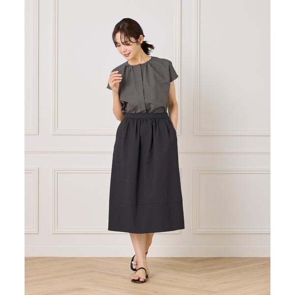 セブンアイディコンセプト（7ID concept）/《大きいサイズ》サッカーチェック 切り替えギャザースカート