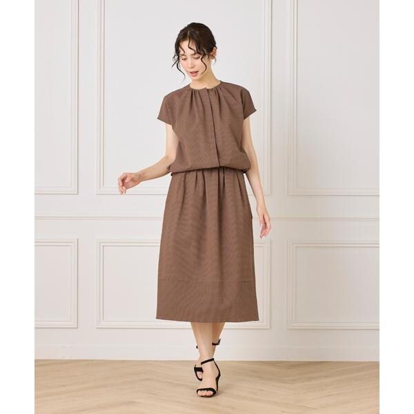 セブンアイディコンセプト（7ID concept）/《大きいサイズ》サッカーチェック 切り替えギャザースカート