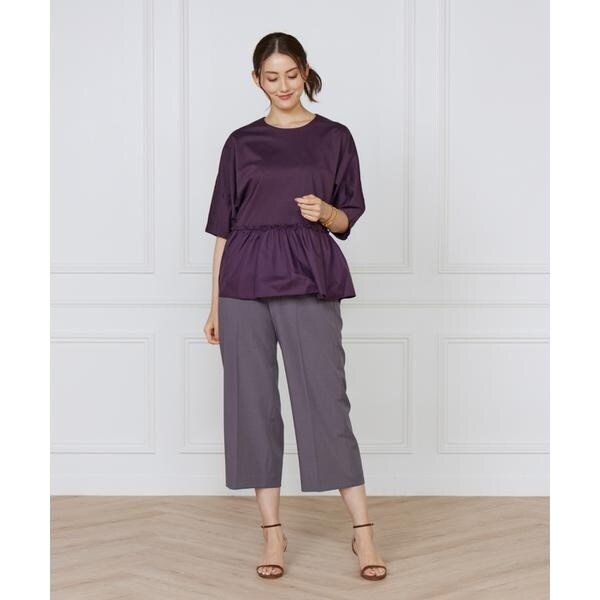 セブンアイディコンセプト（7ID concept）/《大きいサイズ》ワイドクロップトパンツ