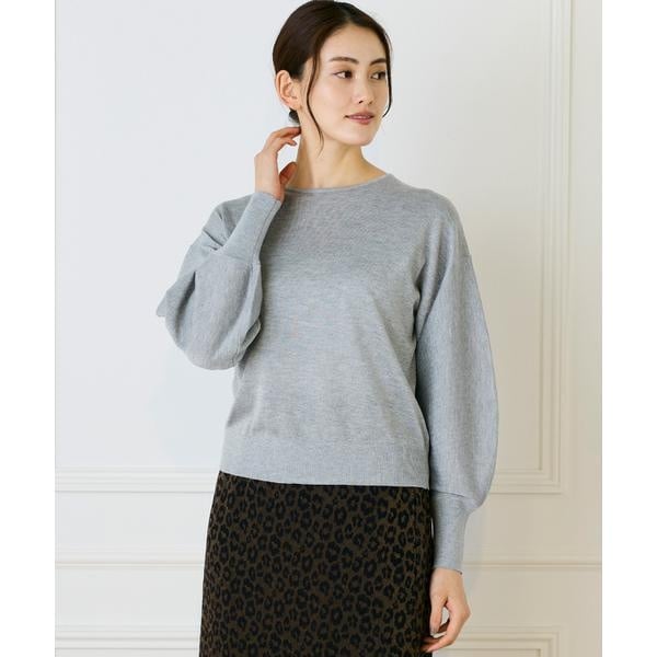 セブンアイディコンセプト（7ID concept）/《大きいサイズ》ラメパフスリーブニットプルオーバー