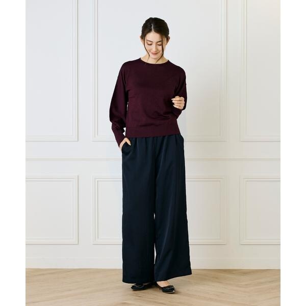 セブンアイディコンセプト（7ID concept）/《大きいサイズ》ラメパフスリーブニットプルオーバー