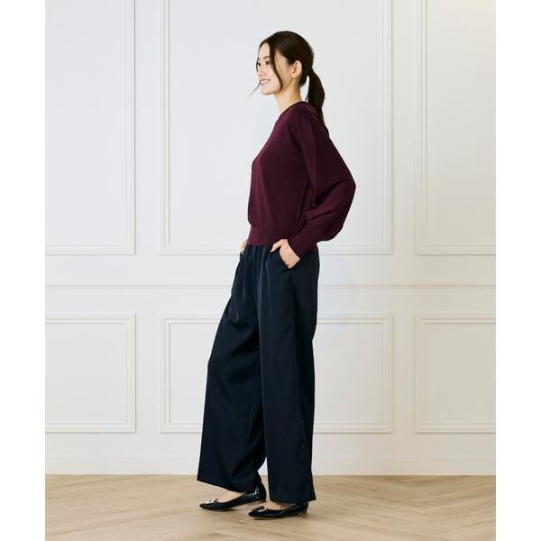 セブンアイディコンセプト（7ID concept）/《大きいサイズ》ラメパフスリーブニットプルオーバー