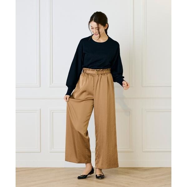 セブンアイディコンセプト（7ID concept）/《大きいサイズ》ラメパフスリーブニットプルオーバー