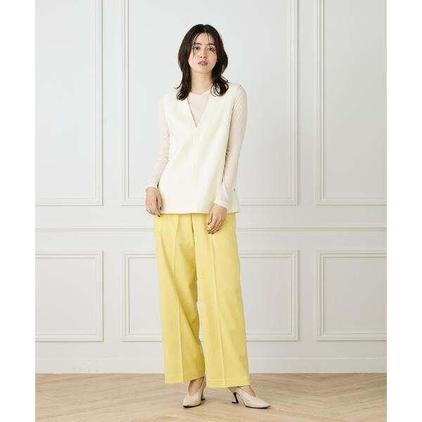 セブンアイディコンセプト（7ID concept）/《大きいサイズ》センタープレスワイドパンツ