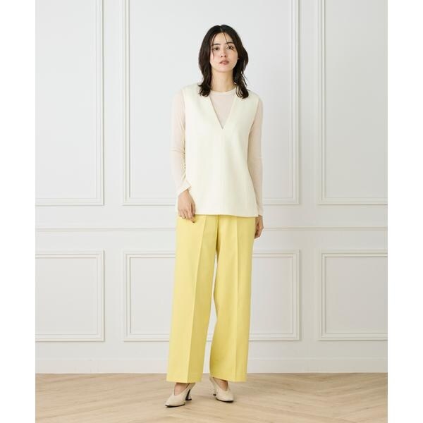 セブンアイディコンセプト（7ID concept）/《大きいサイズ》センタープレスワイドパンツ