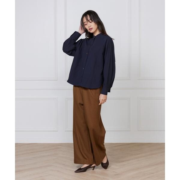 セブンアイディコンセプト（7ID concept）/《大きいサイズ》ドロストストレートワイドパンツ