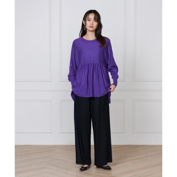 セブンアイディコンセプト（7ID concept）/《大きいサイズ》ドロストストレートワイドパンツ