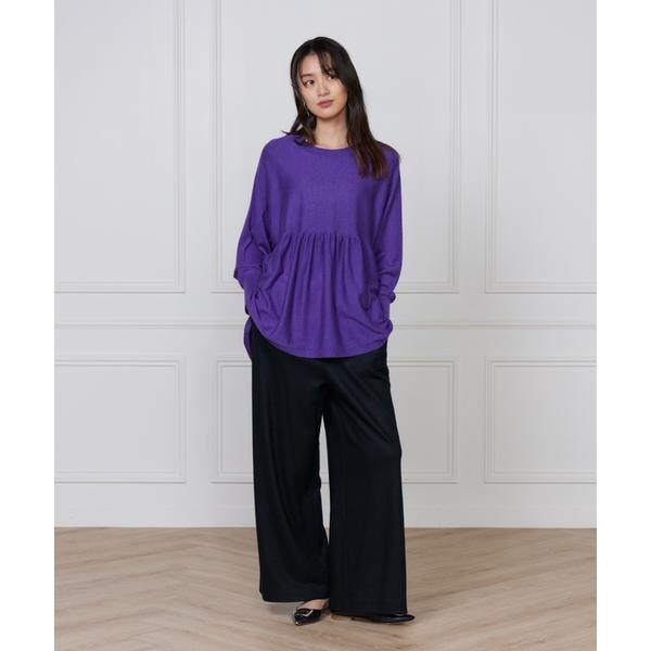 セブンアイディコンセプト（7ID concept）/《大きいサイズ》ドロストストレートワイドパンツ