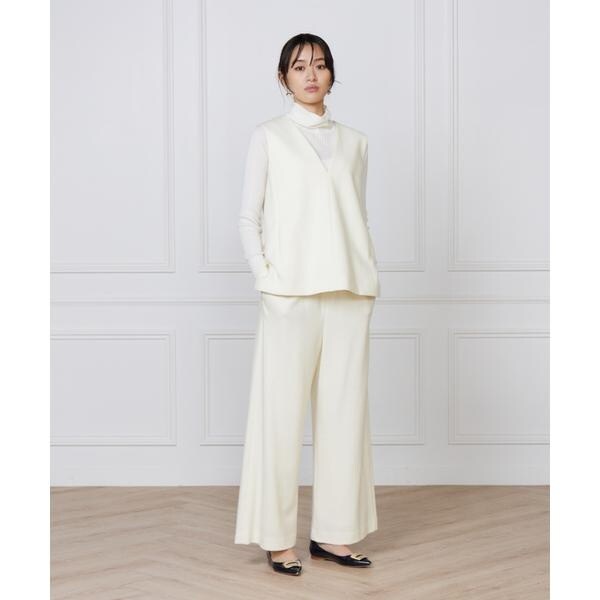 セブンアイディコンセプト（7ID concept）/《大きいサイズ》ドロストストレートワイドパンツ