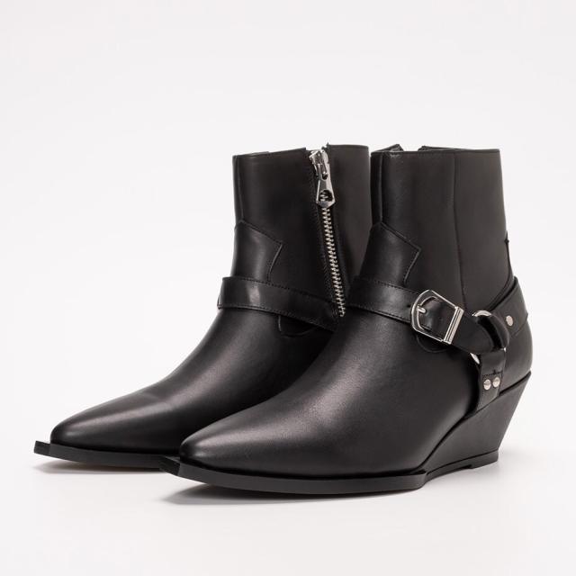 エンデヴァイス（endevice）/ウェッジソール レザー ウエスタンブーツ / ヒールブーツ