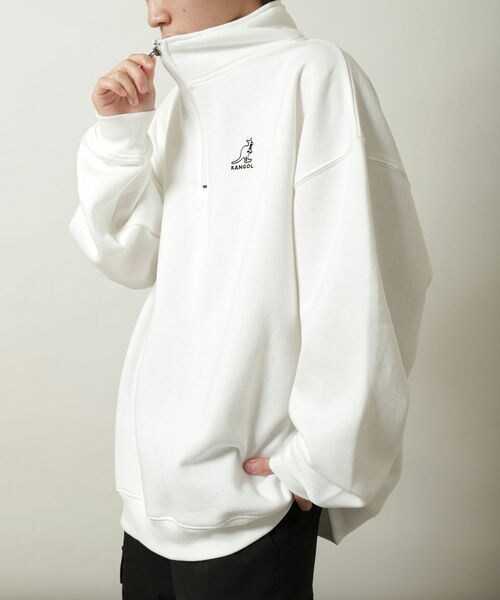 ジップファイブ（ZIP FIVE）/【別注】ZIPFIVE×KANGOL サイドライン　ワンポイントロゴハーフジップオーバースウェットの通販は 5,322円