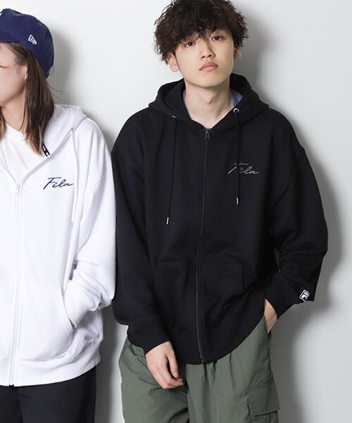 ジップファイブ（ZIP FIVE）/筆記体刺繍ジップアップフードパーカーの通販は 5,646円