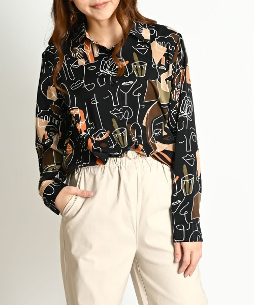 ジップファイブ（ZIP FIVE）/シャツブラウス 総柄シャツ レトロ柄シャツの通販は